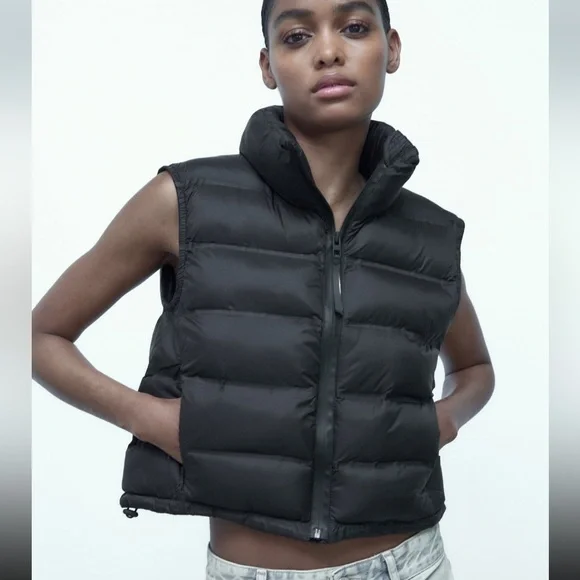 New black Zara puffer vest - Picture 2 of 7